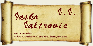 Vasko Valtrović vizit kartica